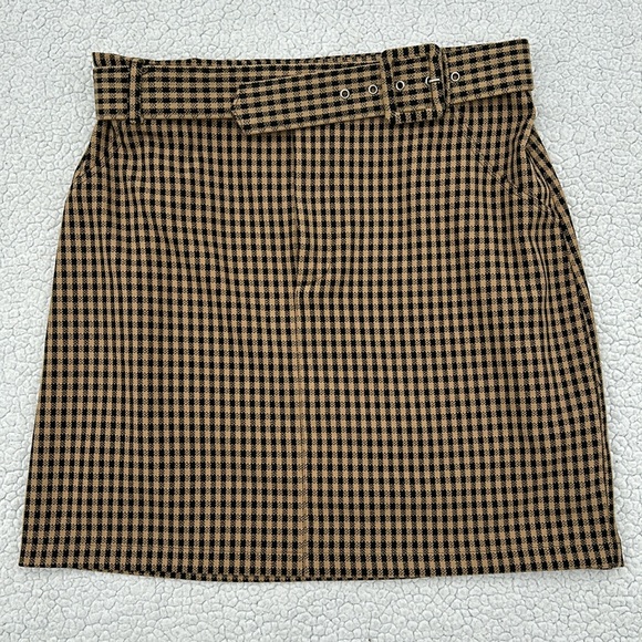 Hollister Dresses & Skirts - Hollister Gingham Checked Belted Skirt, Size medium